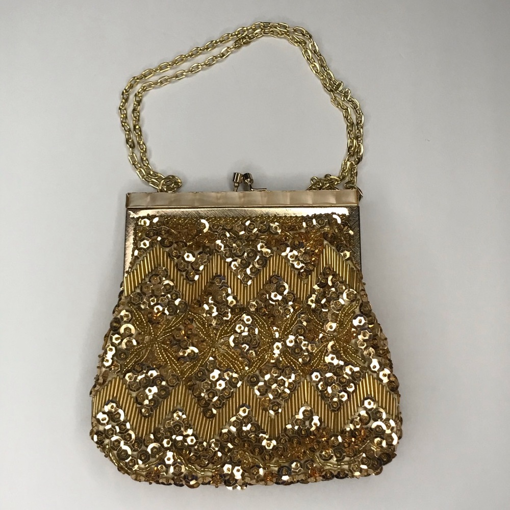 Rimco of California Vintage Gold Beaded Small Bag
